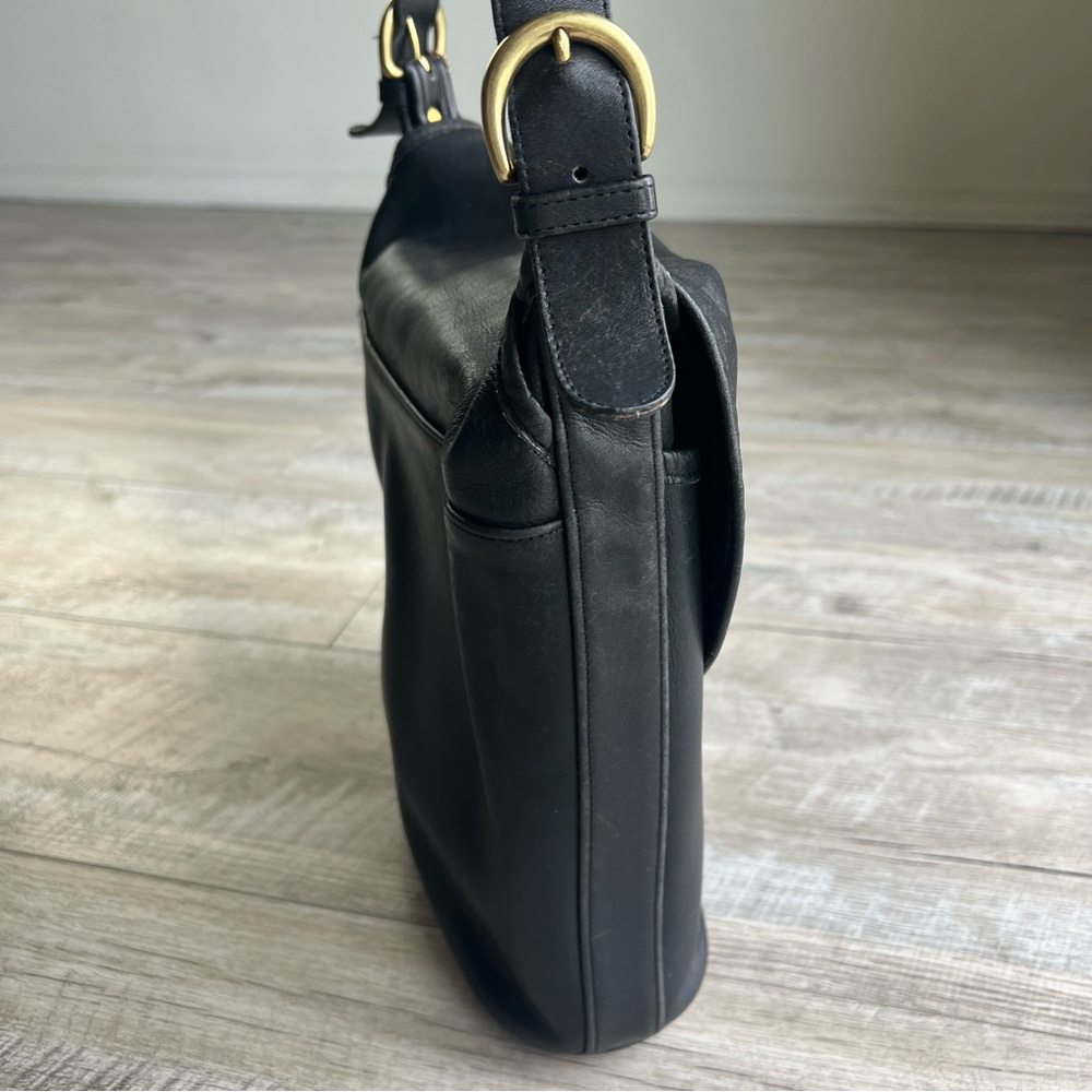 Vintage Rare Coach Leather Flap Bucket Bag
